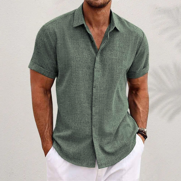 Classic Collared Button Shirt for Men, Plus Size