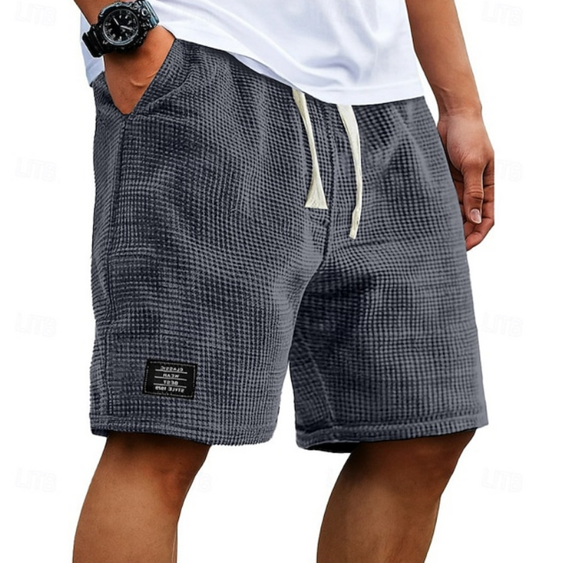 Waffle Summer Shorts for Men, Casual Style