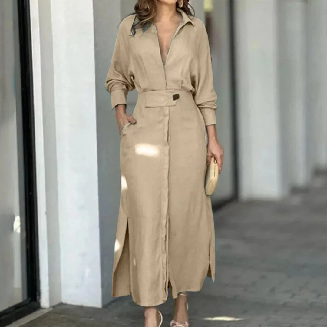 Ankle-Length Shirt Dress for Women