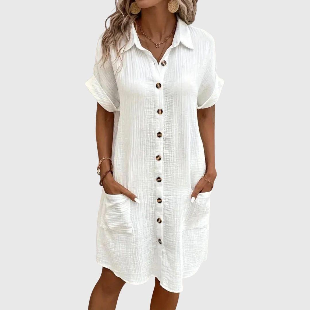 Timeless V-Neck Blouse Dress for Women, Plus Size
