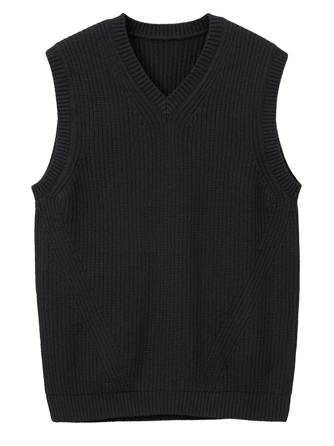 Black Classic V-Neck Sweater Vest for Men
