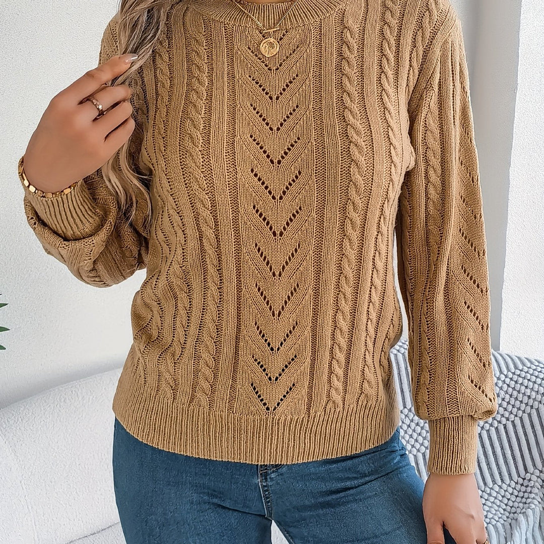 Cable-Knit Textured Sweater for Women