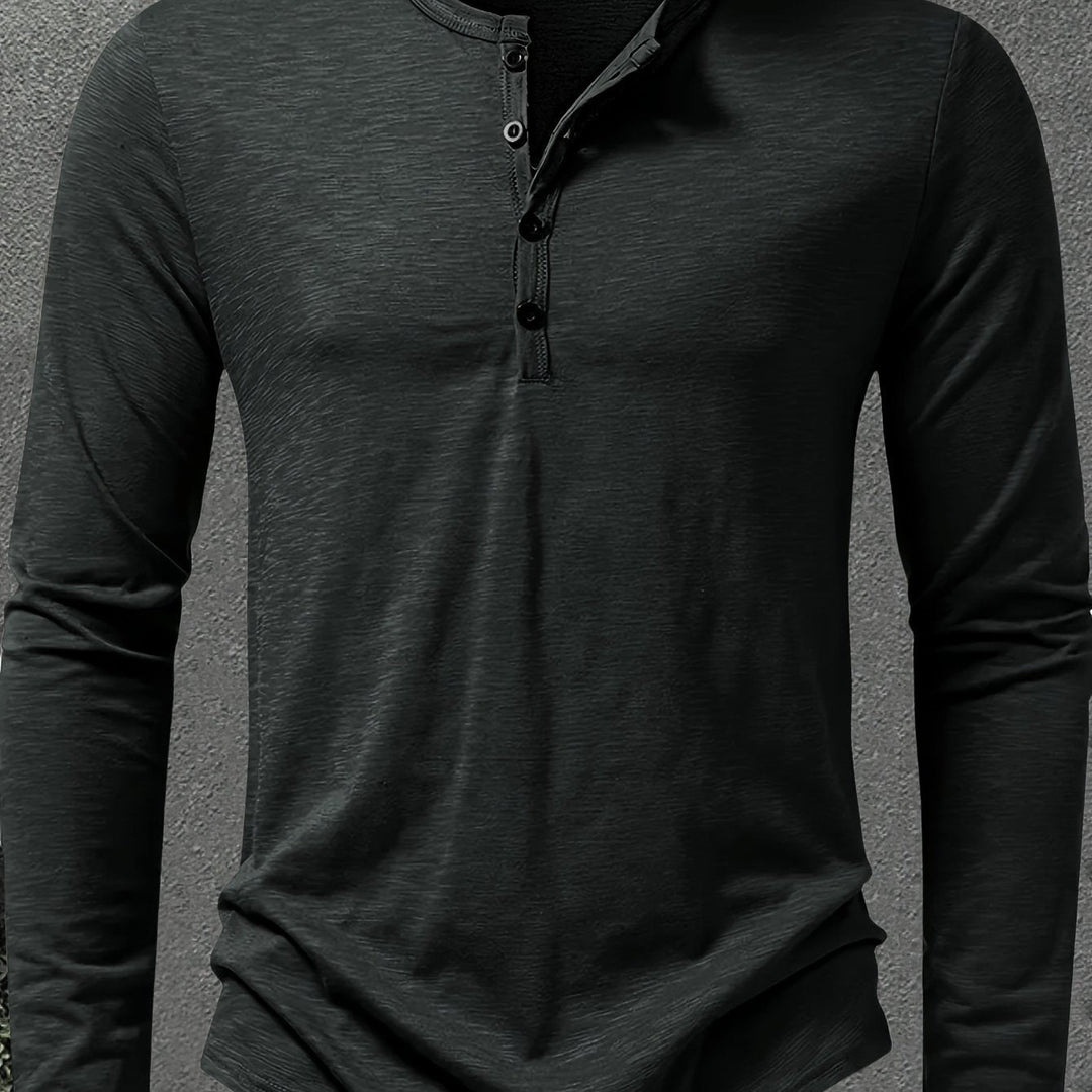 Men's Classic Button-Placket Henley