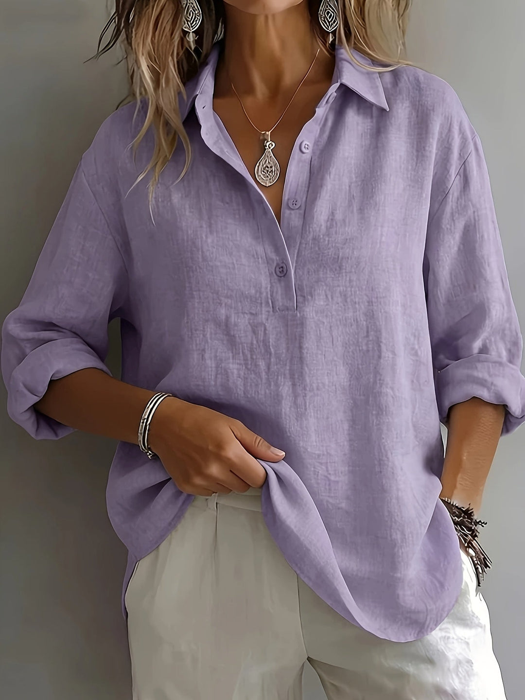 Collared Blouse for Women, Relaxed Style