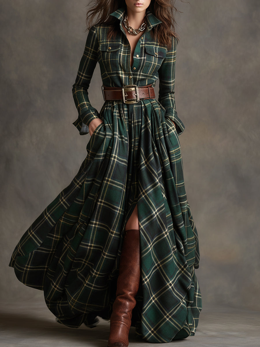 Belted Button-Up Shirt Dress, Women's Classic Fit