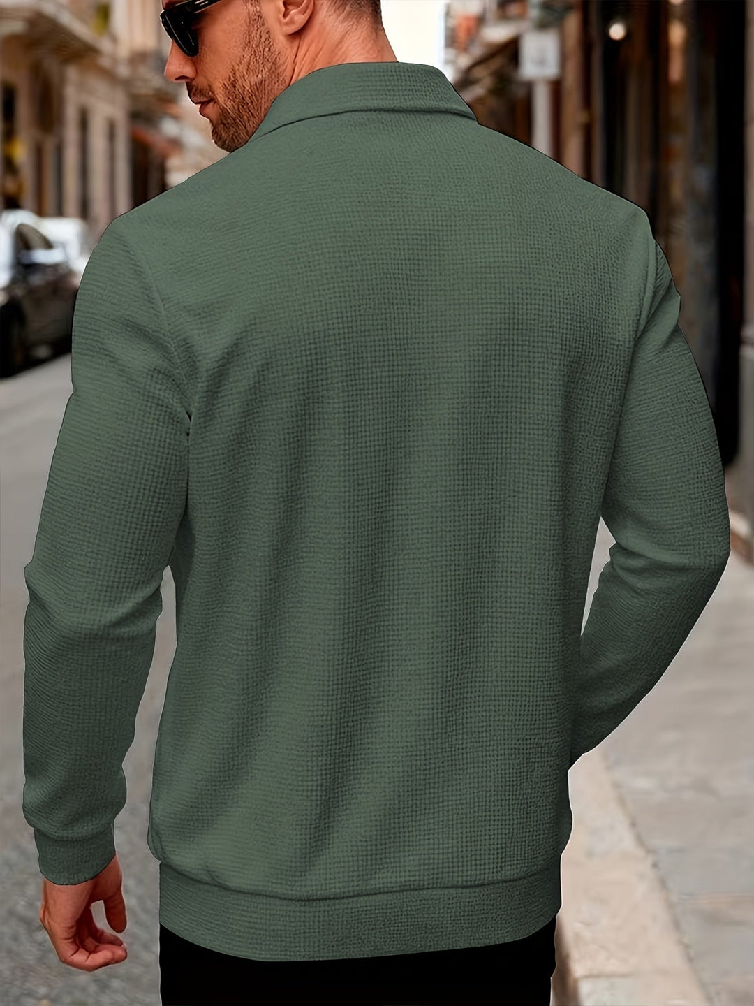 Button-Up Jacket for Men, Textured Style