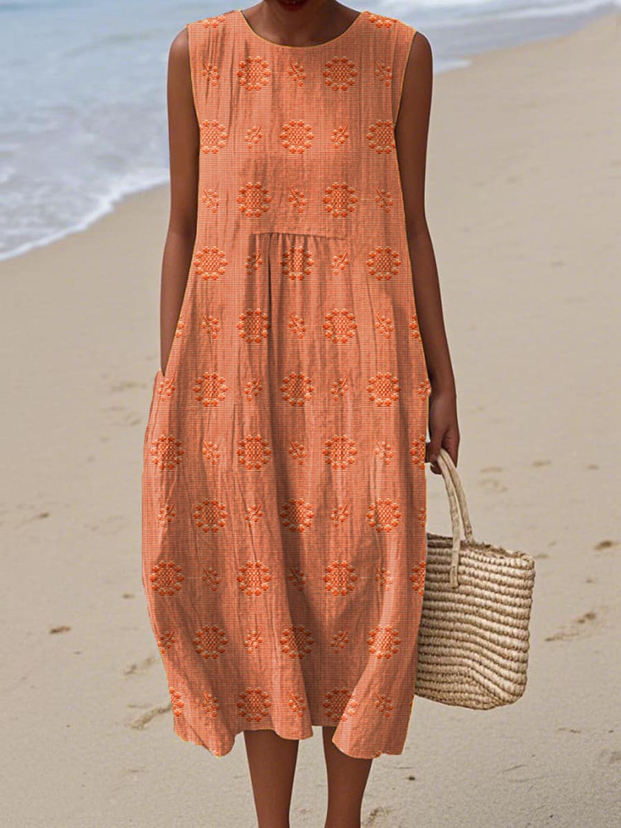 Summer Pocket Dress, Women's Elegant Fit