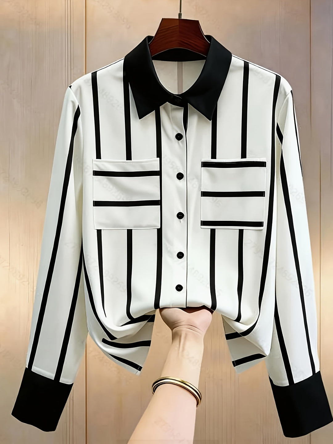 Mixed Color 1 Contrast Stripe Shirt for Women