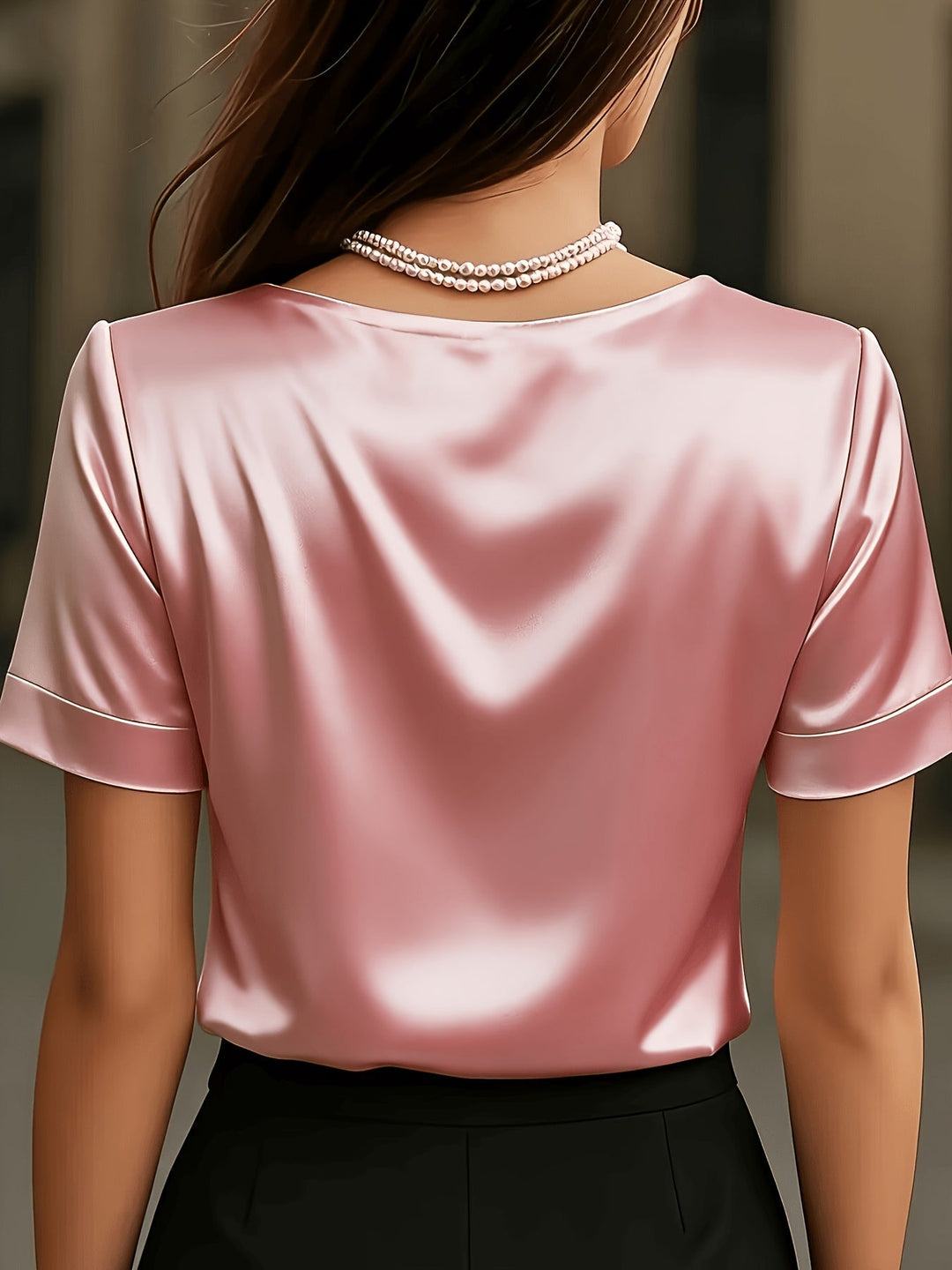 Draped V-Neck Blouse for Women