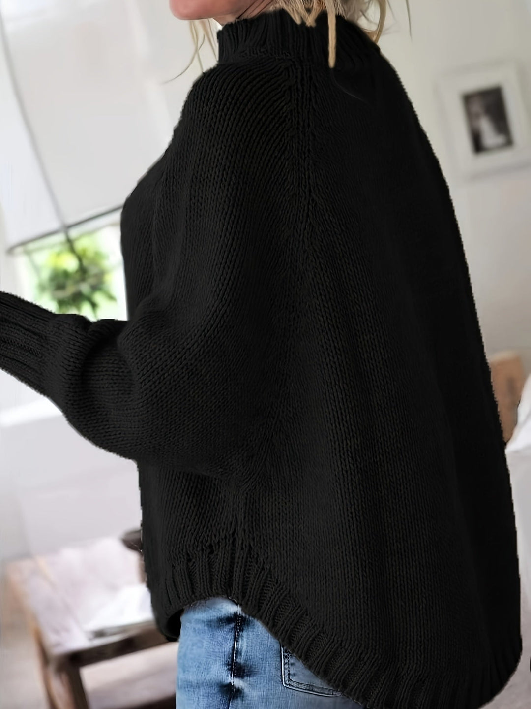High-Neck Cable-Knit Sweater for Women, Cozy Style