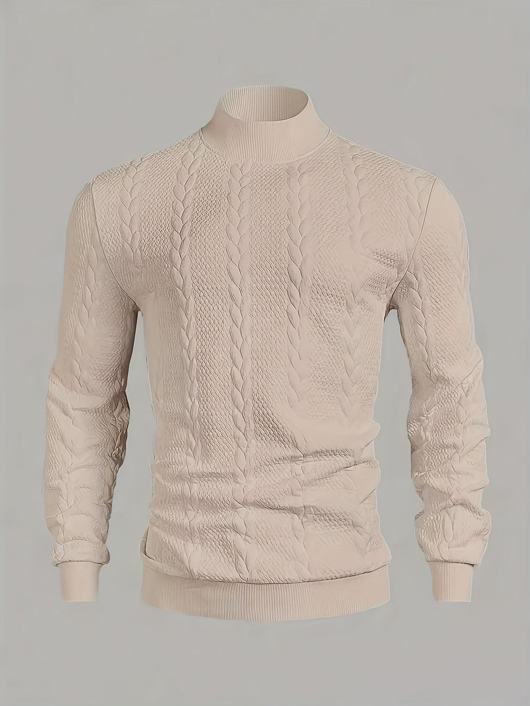 High-Neck Sweatshirt for Men, Textured Style