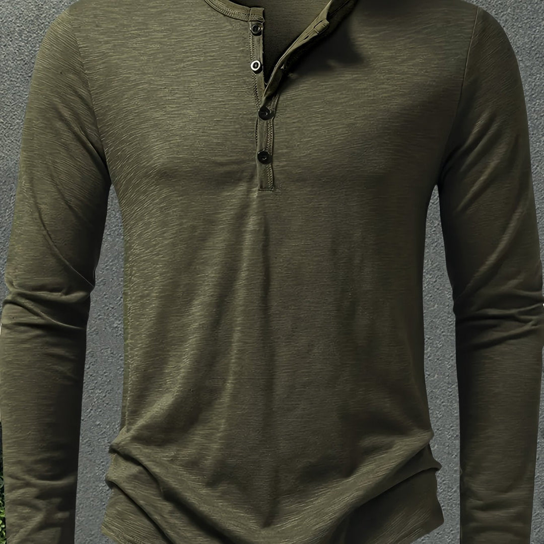 Men's Classic Button-Placket Henley