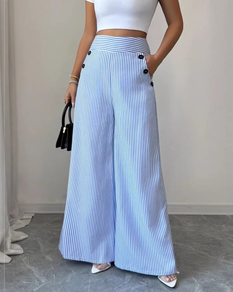 Women's Elegant Wide-Leg Trousers – detail