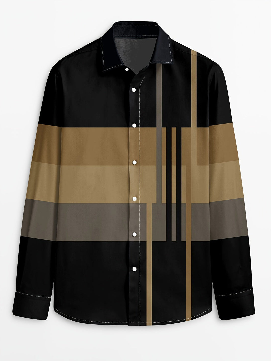 Men's Colour-Block Long-Sleeve Shirt