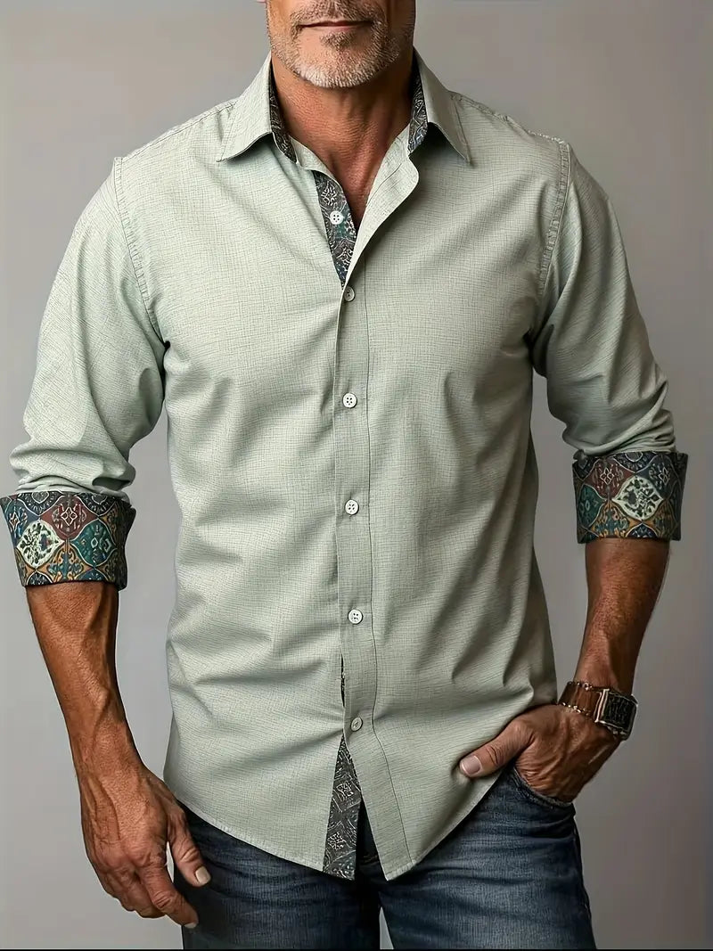 Button-Up Shirt for Men, Tailored Style