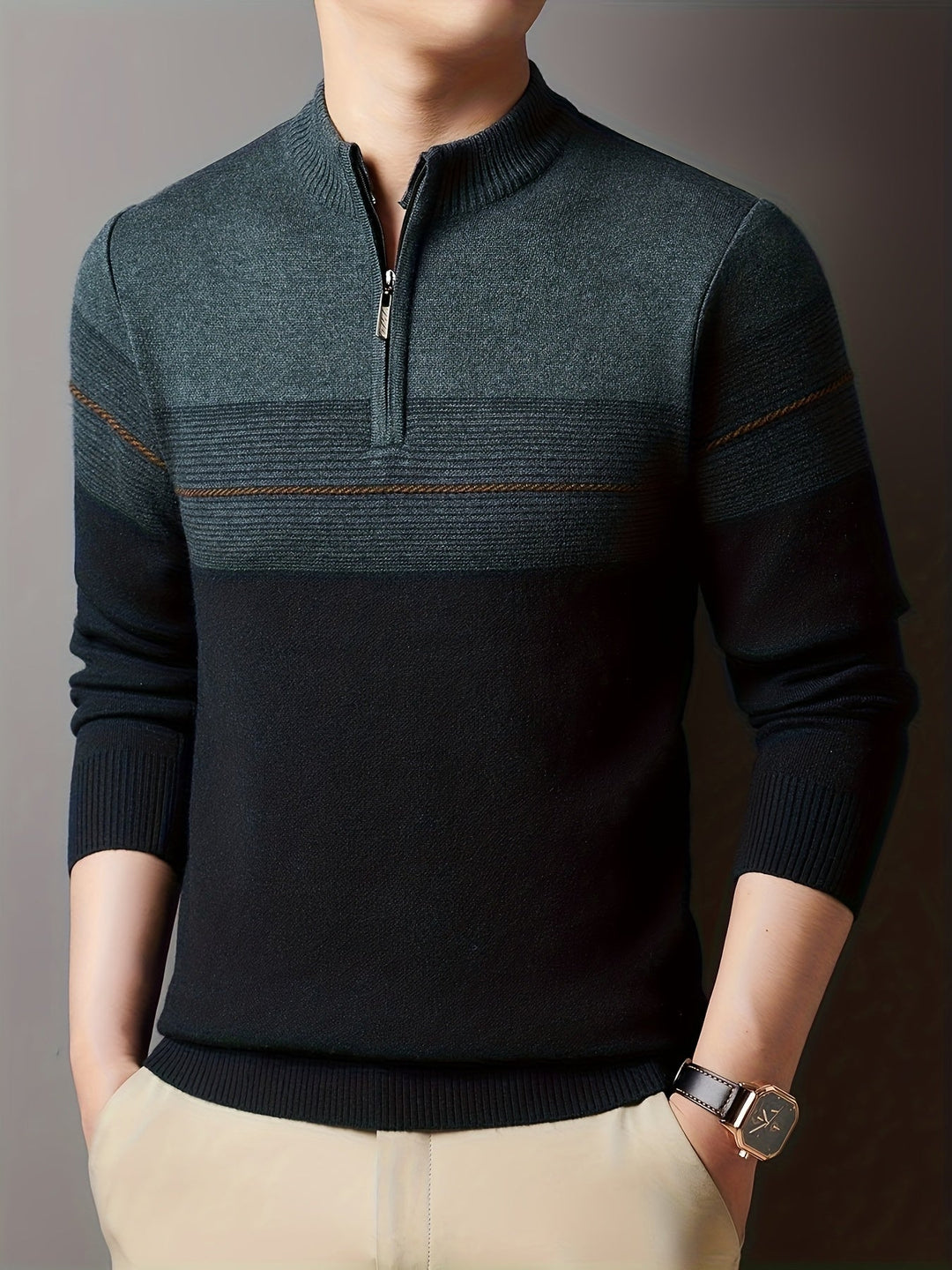 Zip-Neck Sweater for Men