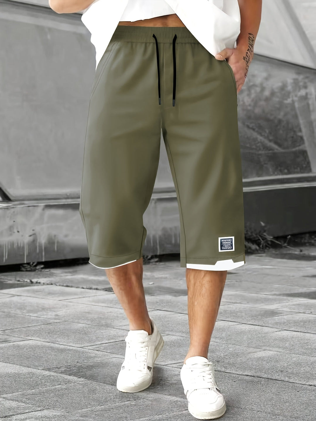 Plus Size Relaxed Drawstring Shorts for Men