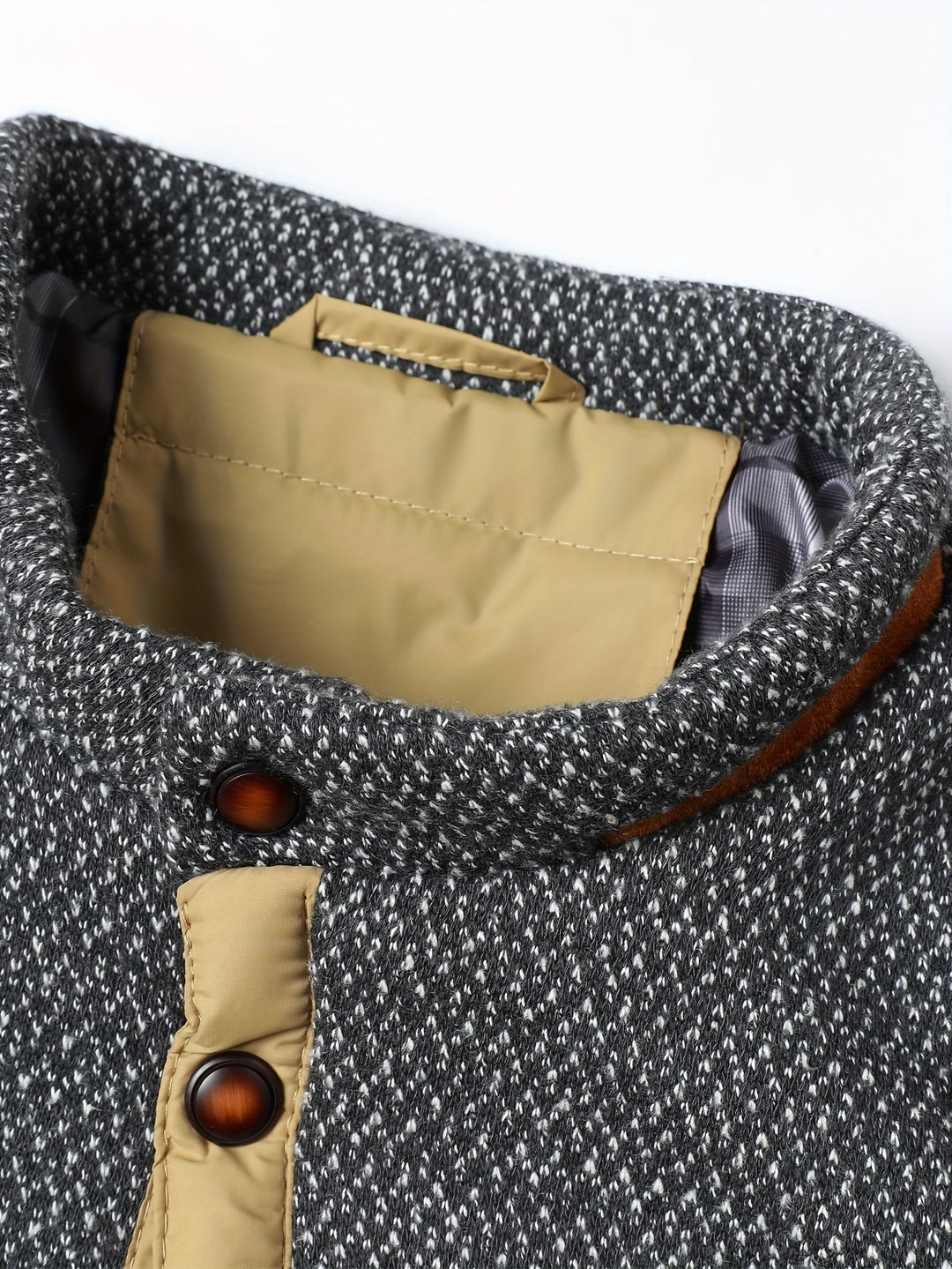 Quilted Stand-Collar Jacket for Men, Plus Size