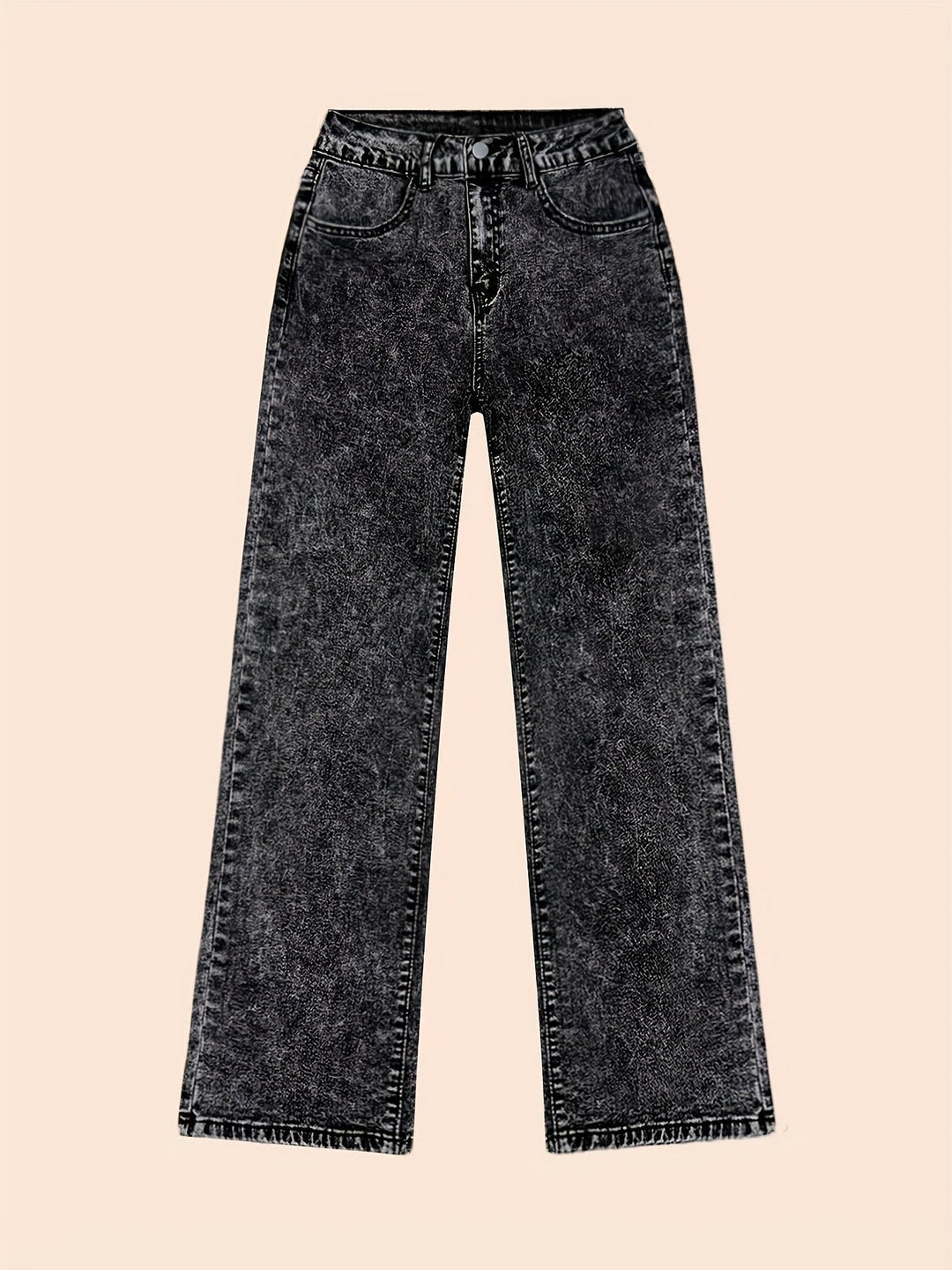 Black High-Waisted Wide-Leg Jeans for Women