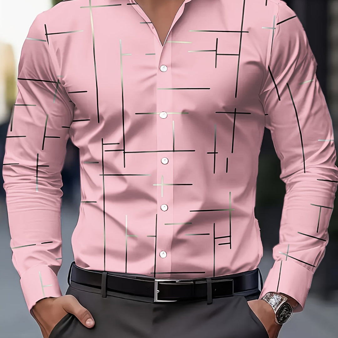 Refined Line-Print Shirt for Men