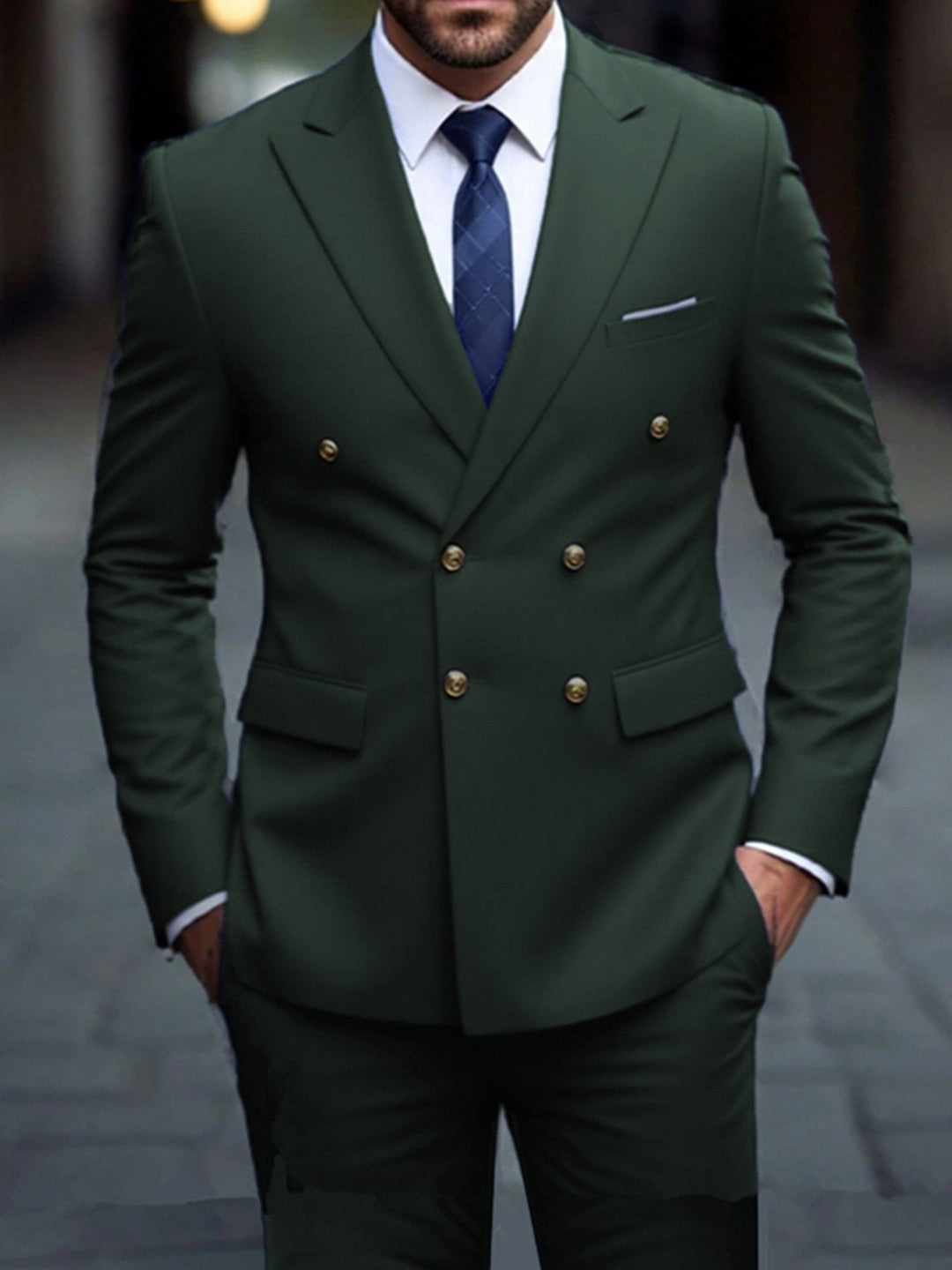 Double-Breasted Tailored Suit for Men, Plus Size