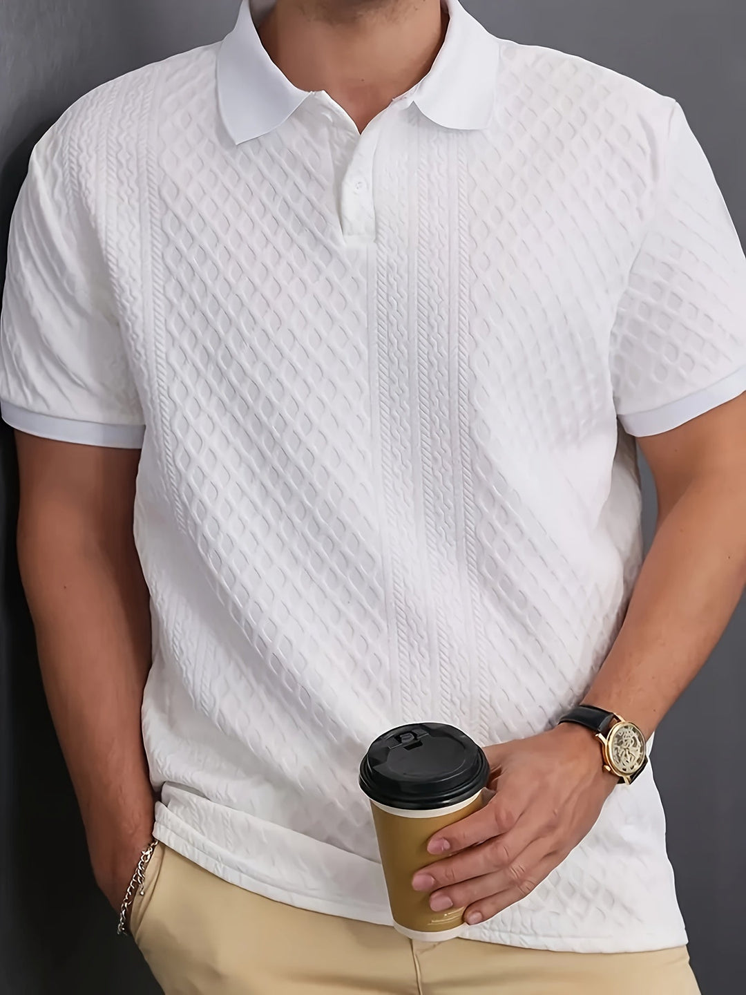 Textured Polo, Men's Refined Fit