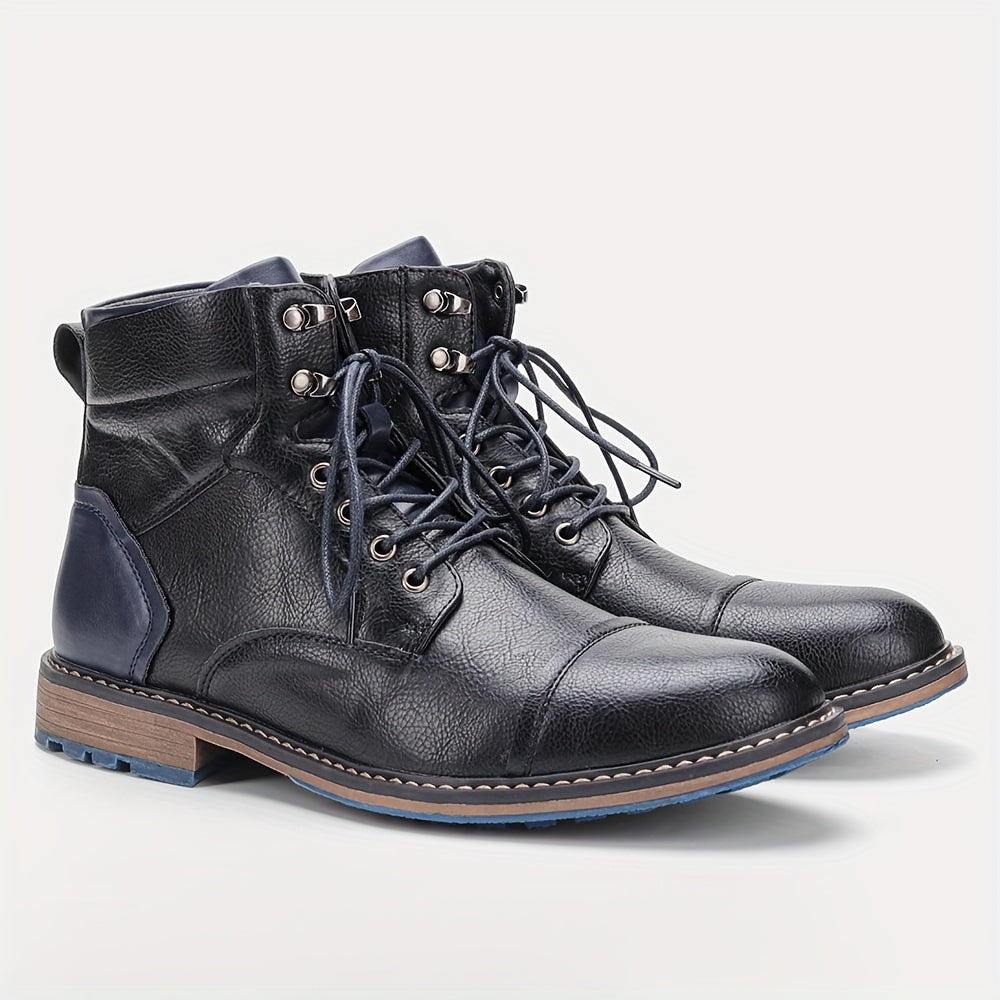 Cap-Toe Ankle Boots, Men's Refined Fit