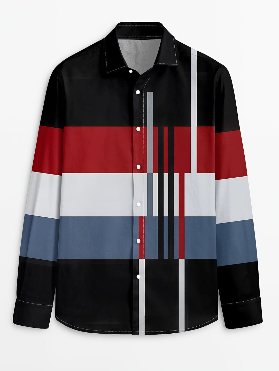 Men's Colour-Block Long-Sleeve Shirt