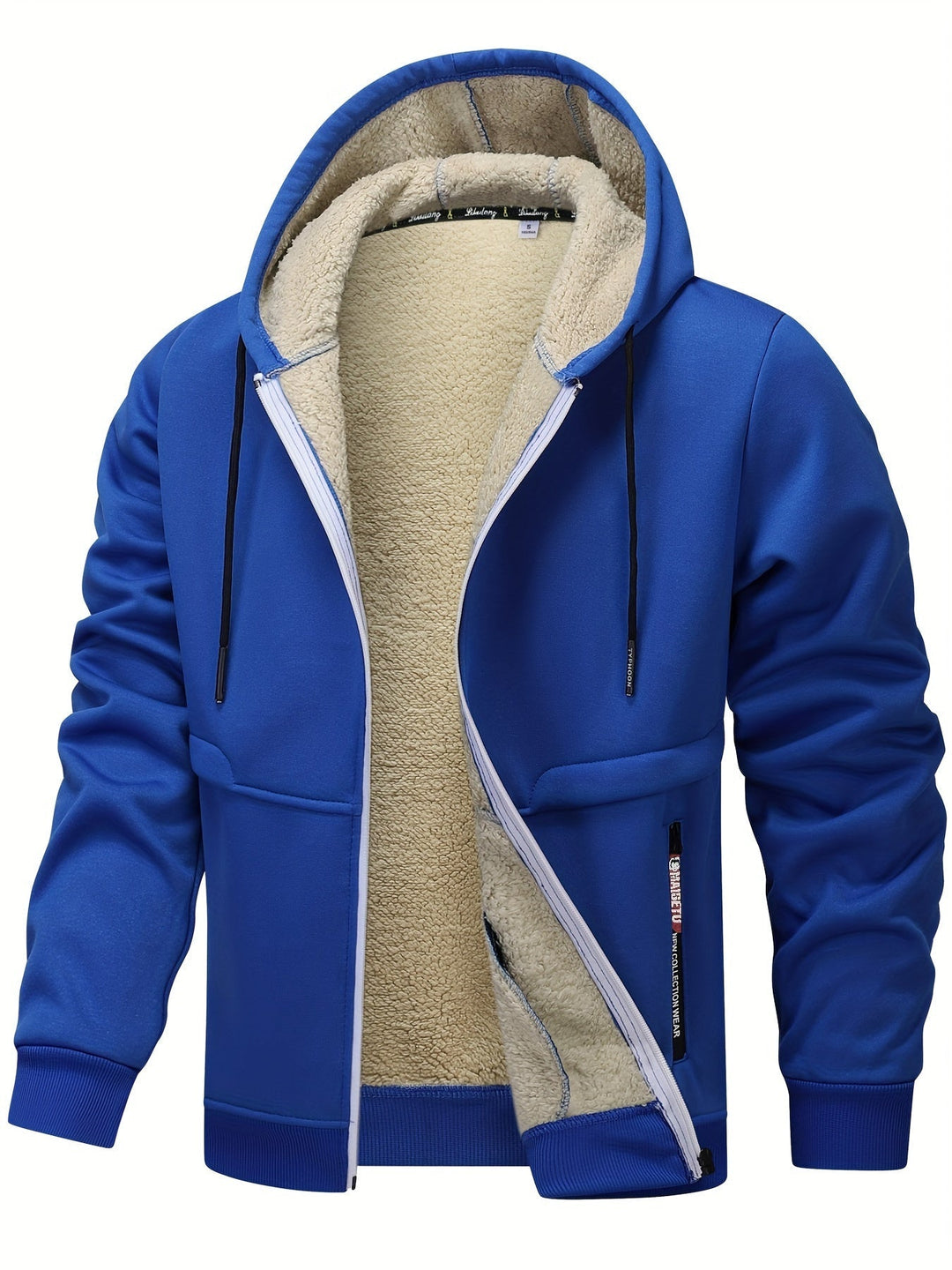 Cozy Hooded Zip-Up Jacket for Men, Plus Size