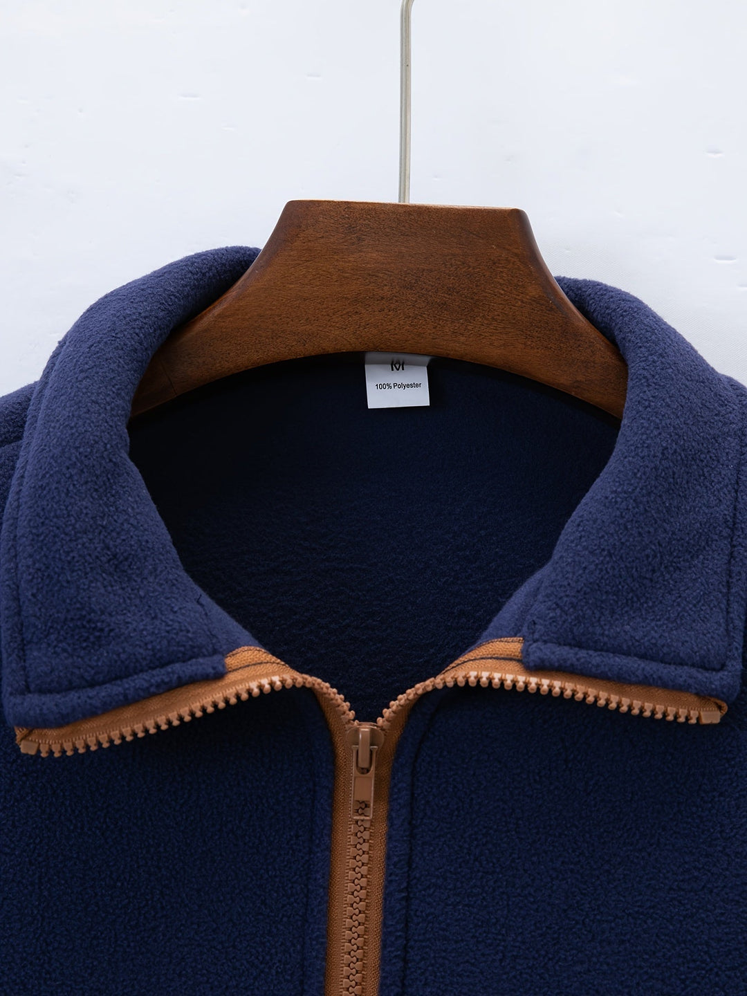 Navy Stand-Collar Half-Zip Pullover for Men