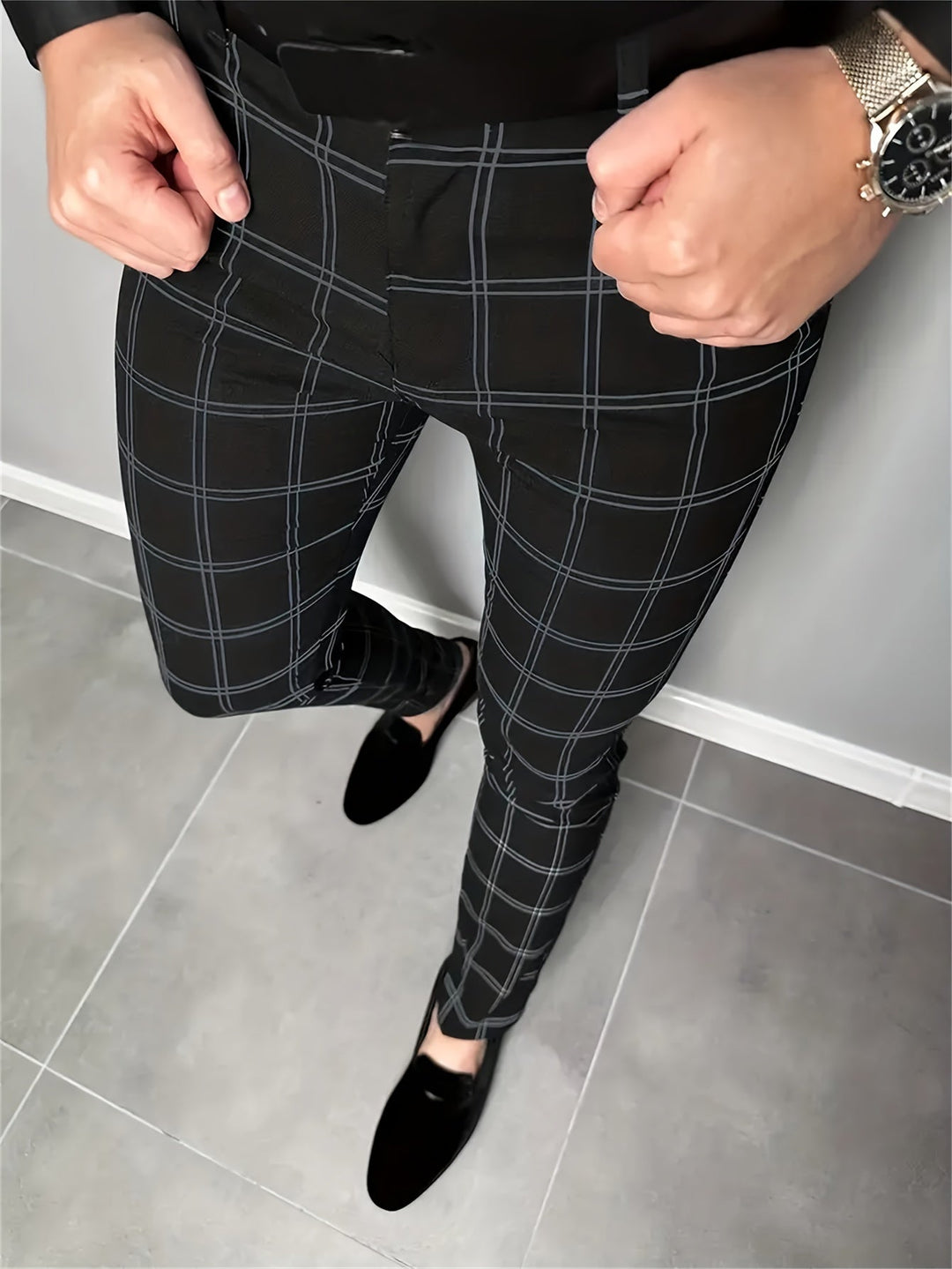 Refined Slim-Fit Trousers for Men, Plus Size