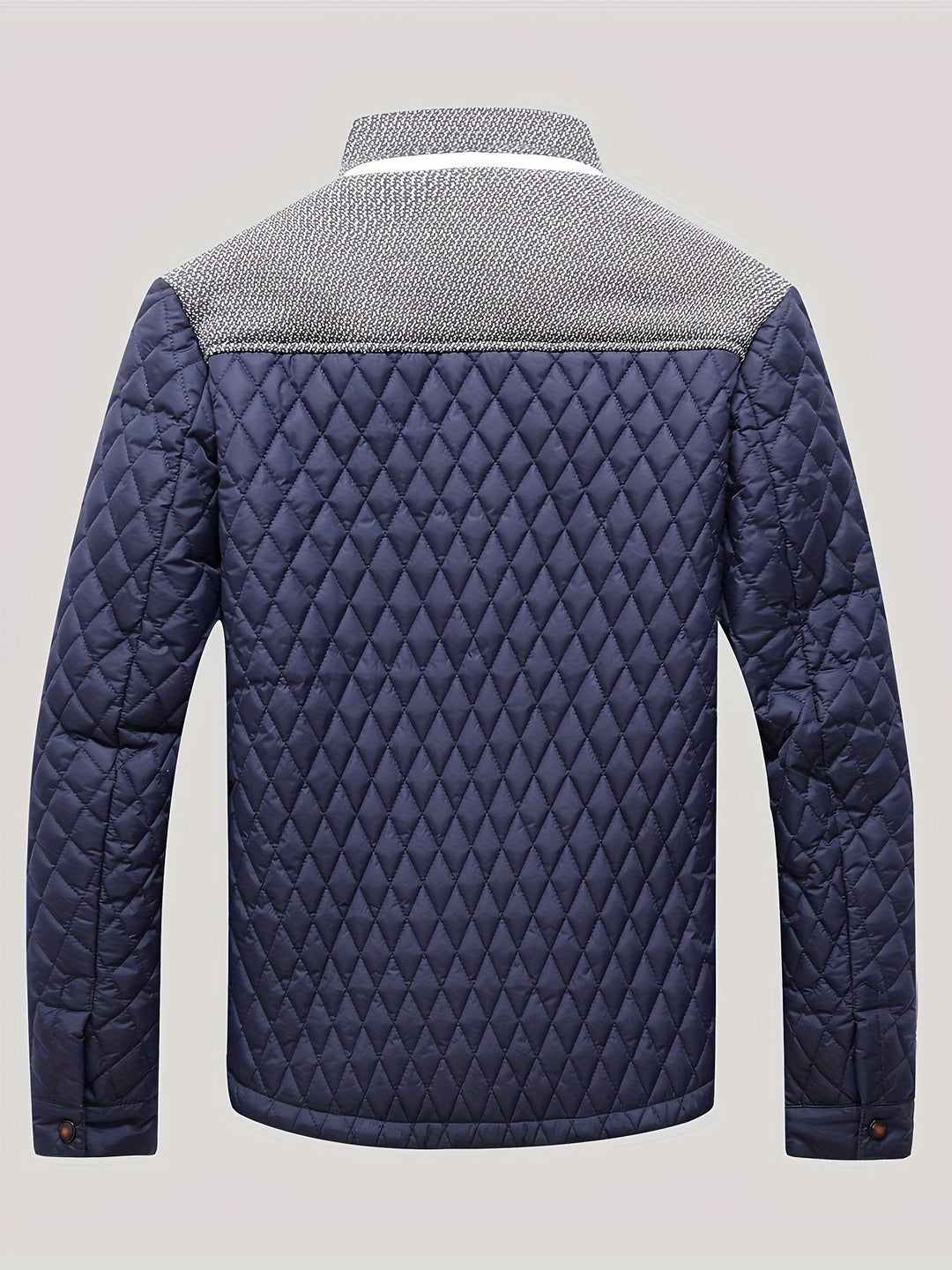Plus Size Quilted Stand-Collar Jacket for Men