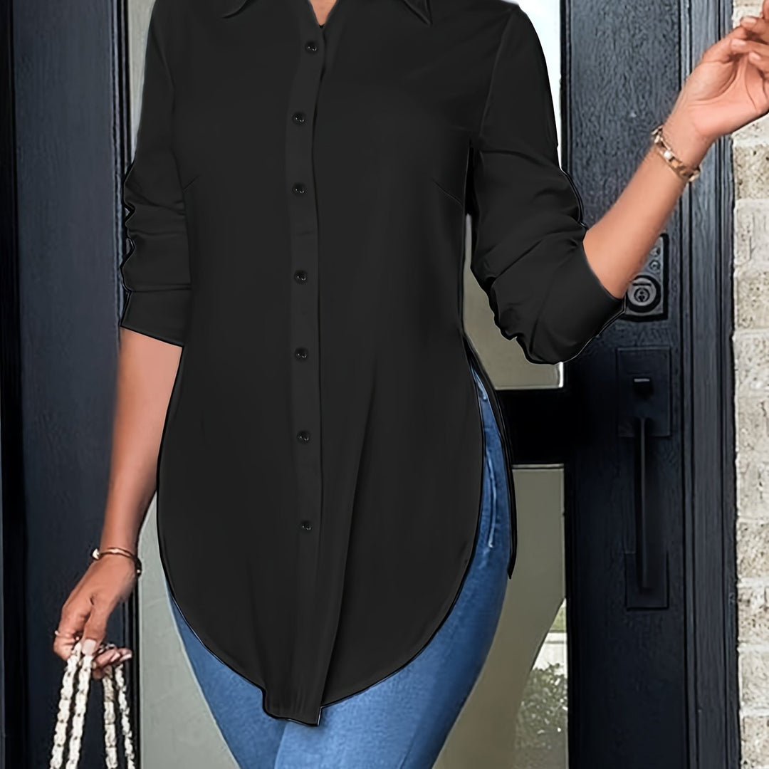 Refined Button-Front Blouse for Women