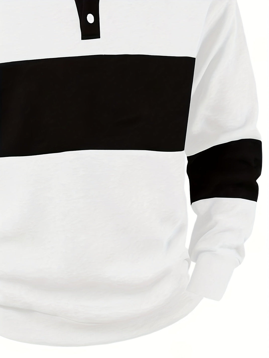 Colour-Block Long Sleeve Polo Shirt for Men, Plus Size