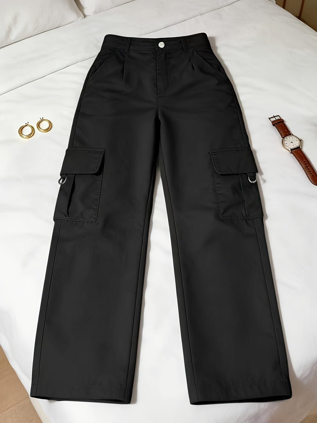 High-Waisted Wide-Leg Cargo Pants for Women