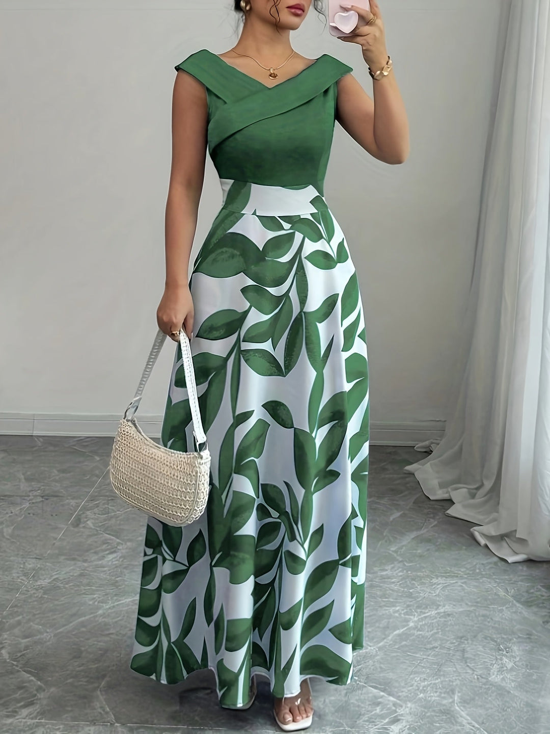 Ladies Floral A-Line Maxi Dress