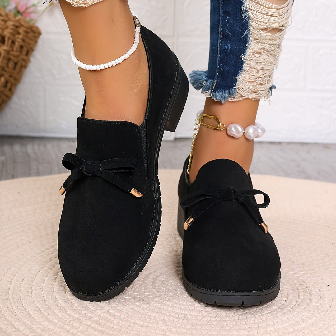 Bow-Detail Slip-On Loafers for Women