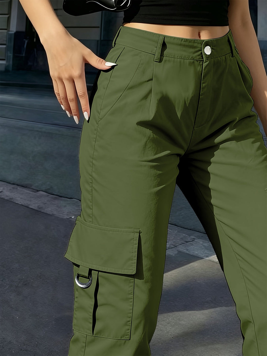 High-Waisted Wide-Leg Cargo Pants for Women