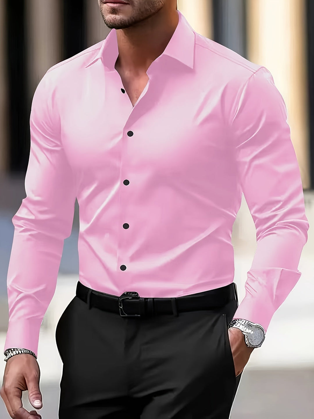 Long Sleeve Shirt for Men, Tailored Style