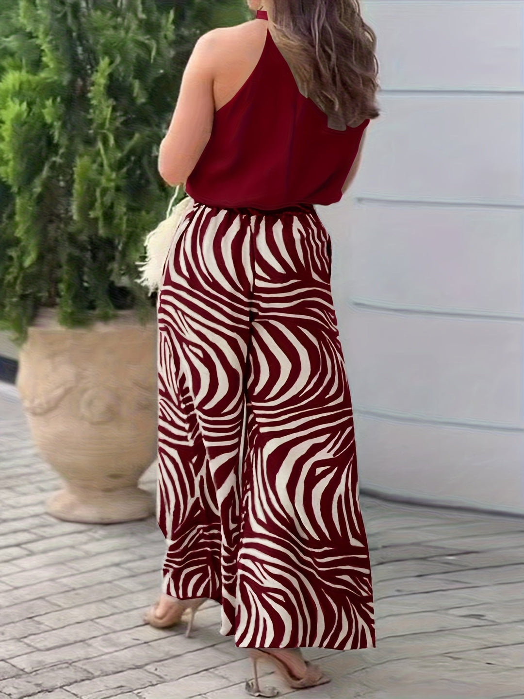 Sleeveless Wide-Leg Two-Piece Set for Women