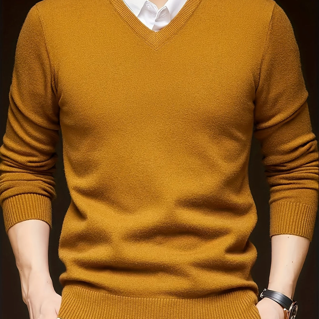 Refined V-Neck Sweater for Men
