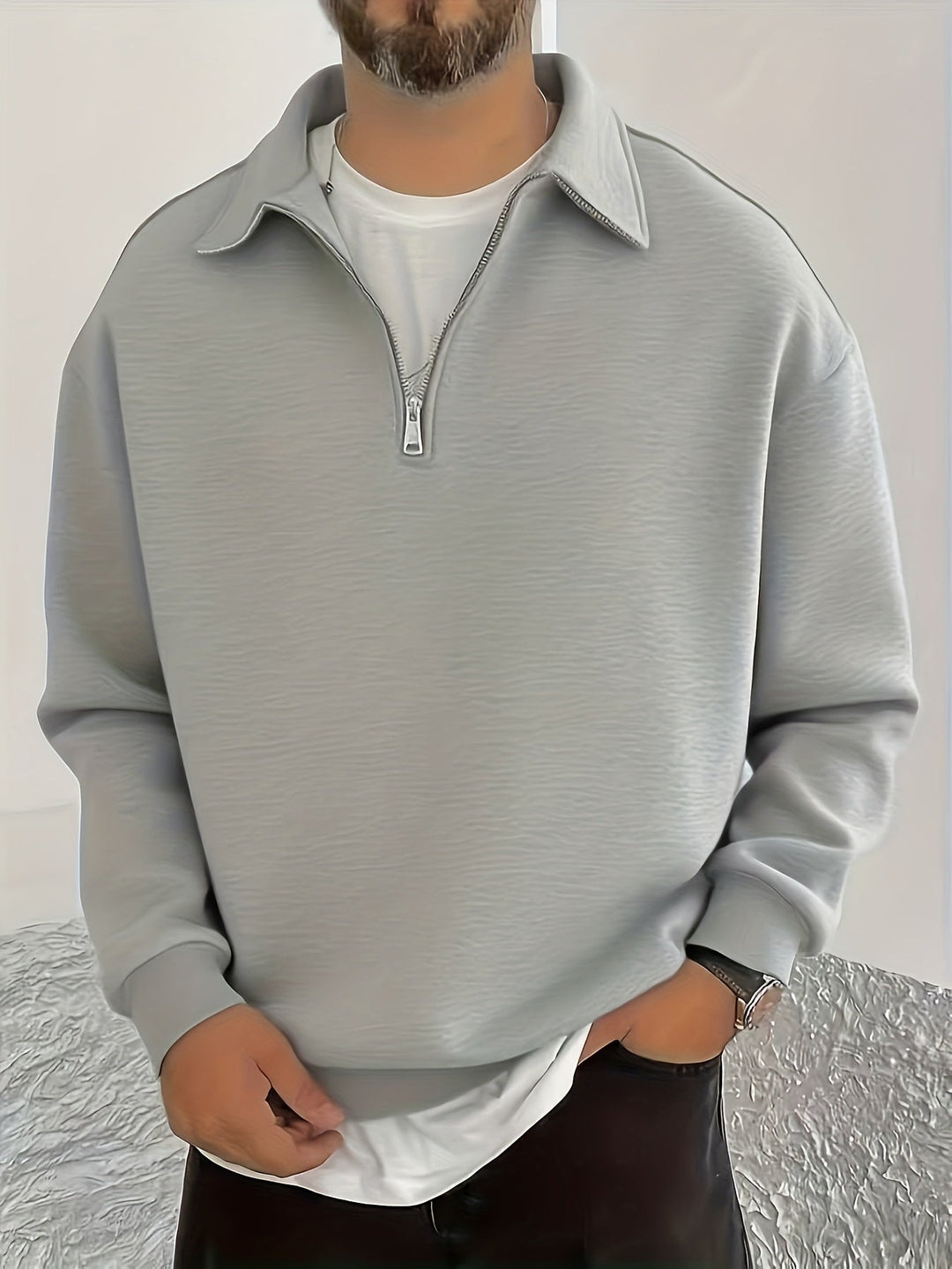 Half-Zip Sweatshirt for Men, Cozy Style