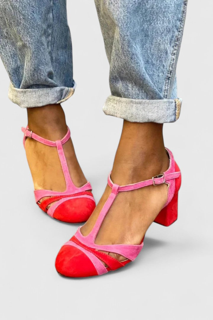Color Block Modern Heels for Women, Elegant Style