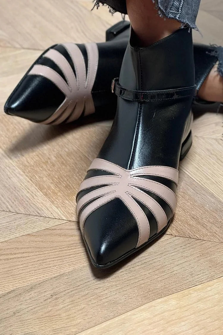 Pointed Geometric Ankle Boots, Stylish Fit