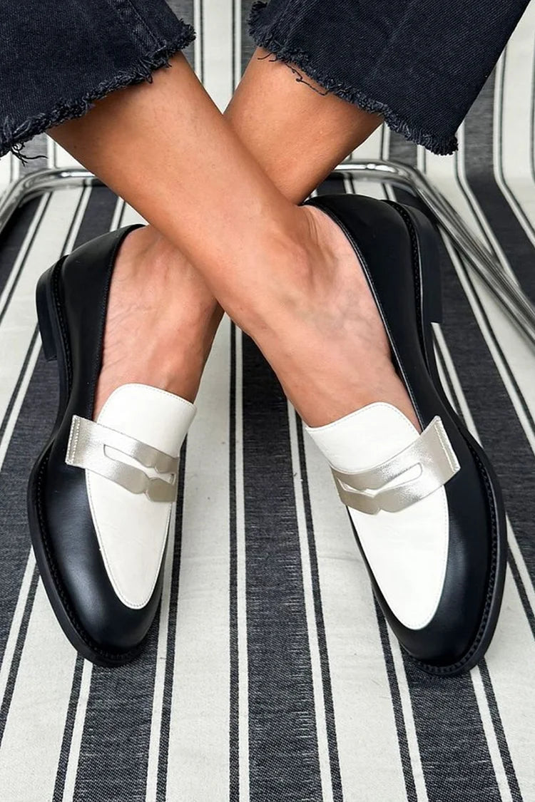 Monochrome Premium Loafers, Stylish Style