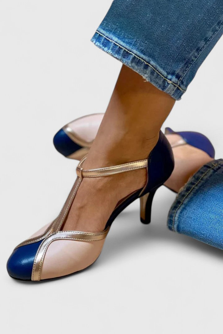 Color Block Heels for Women, Comfortable Style