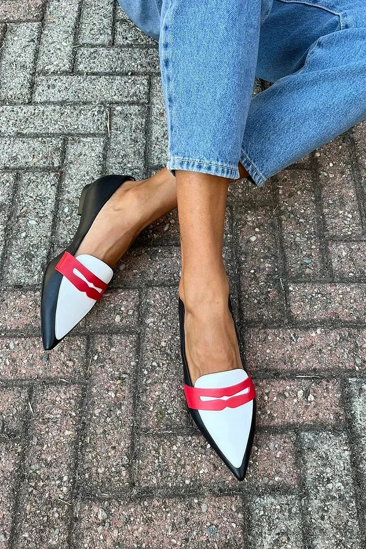 Two Tone Pointed Slippers, Stylish Fit