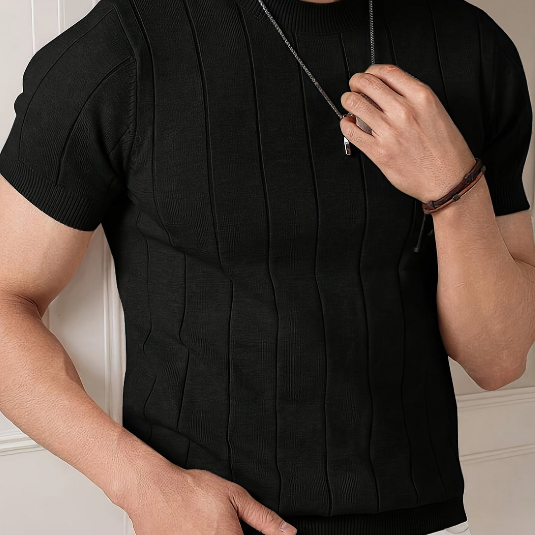 Ribbed Short-Sleeve Top for Men