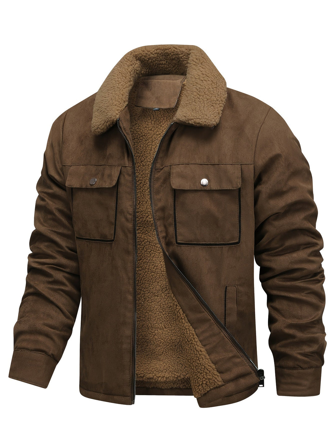 Fleece-Lined Winter Jacket for Men