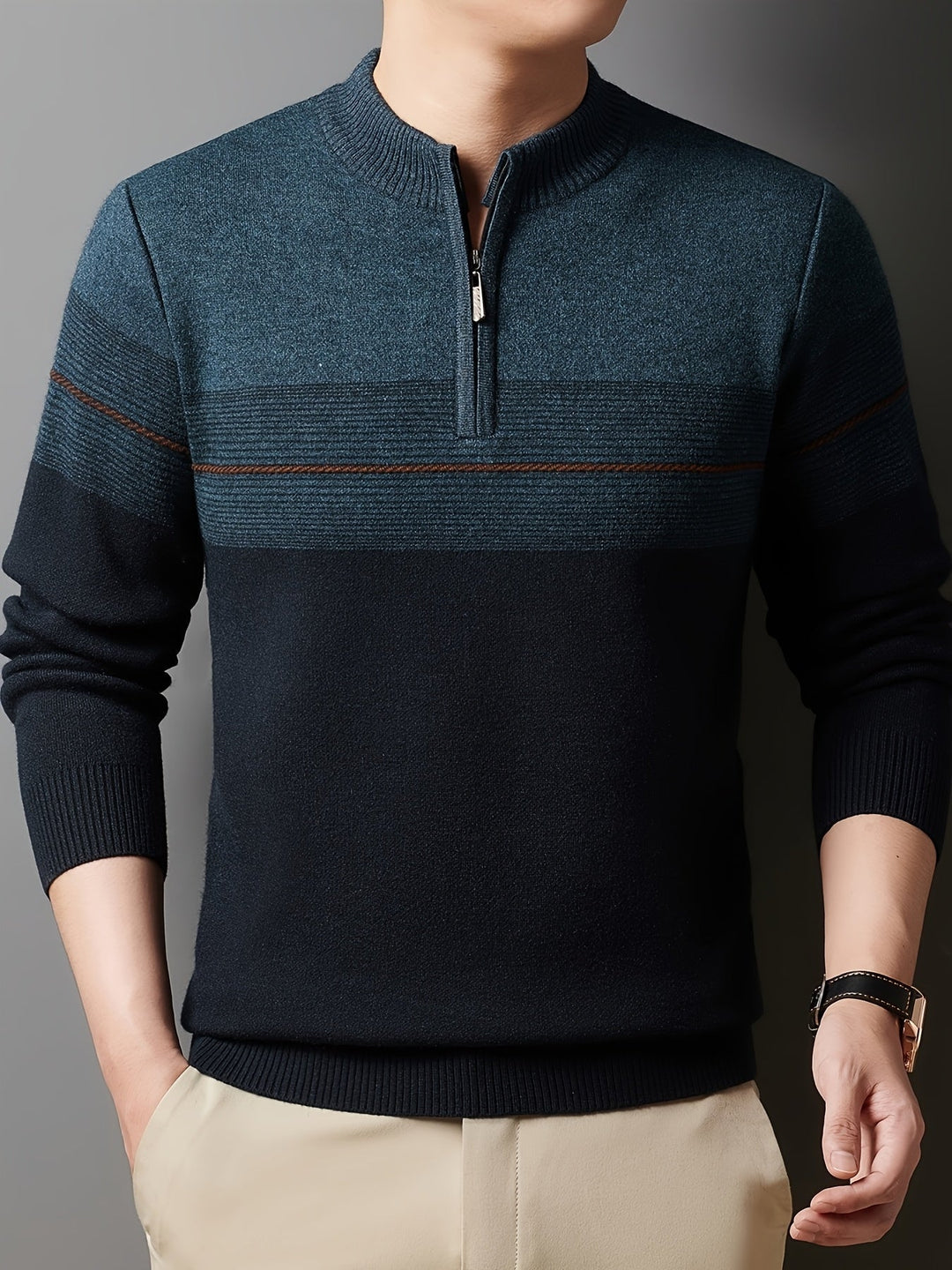 Zip-Neck Sweater for Men